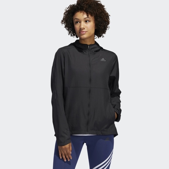 Adidas OWN THE RUN HOODED WIND JACKET - black - Picture 1 of 8